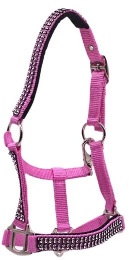 Nylon Halfter Hilly SA Glitzer Minishetty Shetty Glitzerhalfter Nylonhalfter Schwarz Rot Rosa Glitzerhalfter