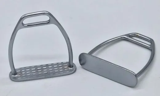 Kinder Steigb�gel 8 cm Tritt Metall Steigb�gel f�r Kinder Kindersteigb�gel Silberfarben