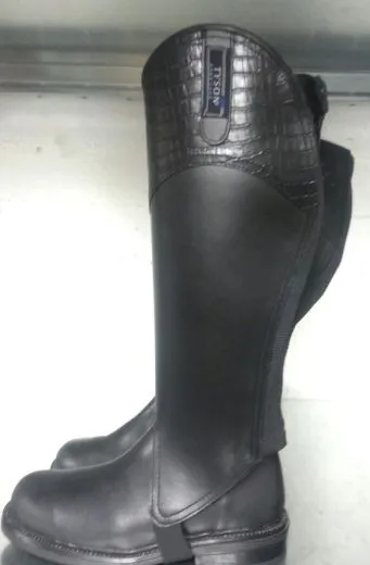 Damen / Kinder Chaps KROKO Style Leder Stiefelsch�fte REST RAUS KKM oder KKL KK 3 XL REST RAUS B WARE