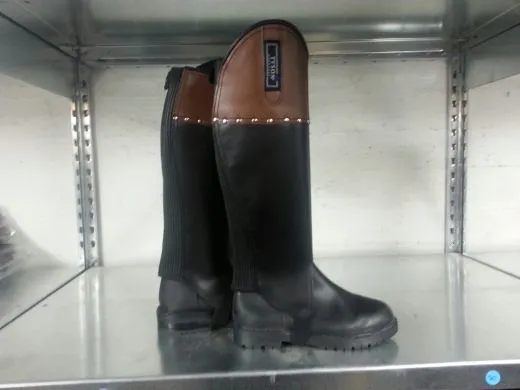 Stiefelsch�fte Dots Schwarz/ Braun Nieten EX KURZ Damen KKS 1 X KKM 1 X liegen lange DAHER B WARE