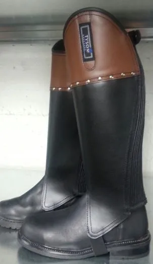 Stiefelsch�fte Dots Schwarz/ Braun Nieten EX KURZ Damen KKS 1 X KKM 1 X liegen lange DAHER B WARE