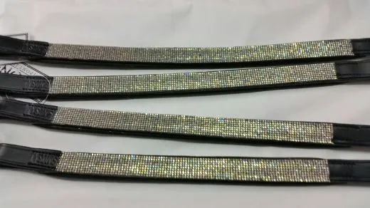 Stirnband Leder Rainbow super Glitzer Pony VB WB Stirnriemen B WARE gerade