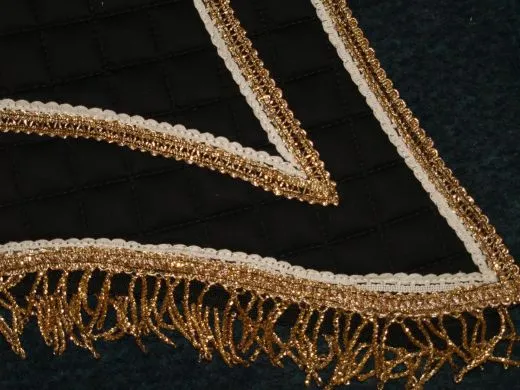 Antik Schabracke Schwarz Gold - farben Ribbon Schwalbenschwanz Barock VB / WB EINZELSTCK B WARE