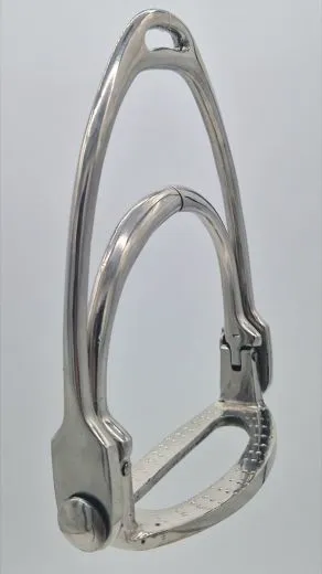 Steigb�gel f�r den Damensattel Side Saddle riding Klapp B�gel Silber / - oder Gold Farben Messing 10 cm Tritt