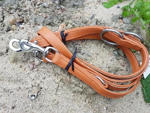 Nubuk Leine Pu Kunstleder Leine 2 cm London / Cognac Vegan Hundeleine Kunstleder REST RAUS !