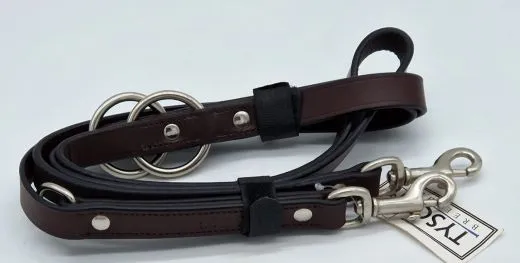 Lederleine 2,10 Meter Schwarz o Dunkel Braun o. London verstellbar Groe / Mittlere Hunde