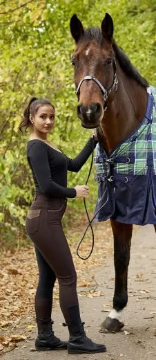 RAUS PREIS !!! Reithose Emmi Vollbesatz Braun Schwarz 38 44 Kunstleder Besatz Vollbesatz