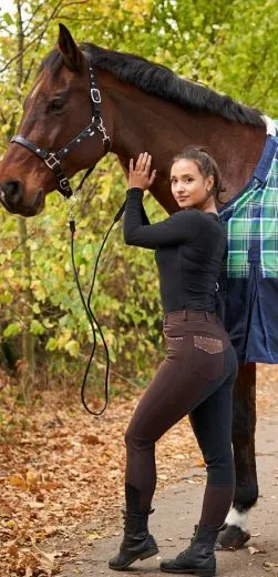 RAUS PREIS !!! Reithose Emmi Vollbesatz Braun Schwarz 38 44 Kunstleder Besatz Vollbesatz