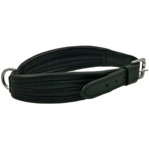 Lederhalsband AMBOS bombiert Buffalo Leder S M L XL Schwarz / Braun Halsband Leder