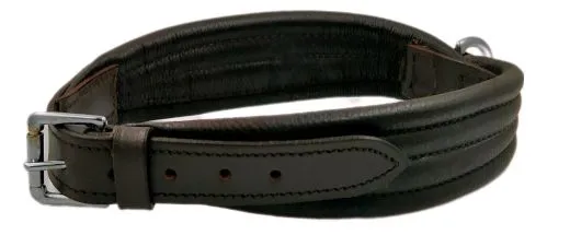 Lederhalsband AMBOS bombiert Buffalo Leder S M L XL Schwarz / Braun Halsband Leder