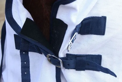 B WARE Ausreitdecke Fliegendecke Mash wei� 145 cm ohne Hals mit Sattelausschnitt B- WARE - R�CKL�UFER Einzelst�ck