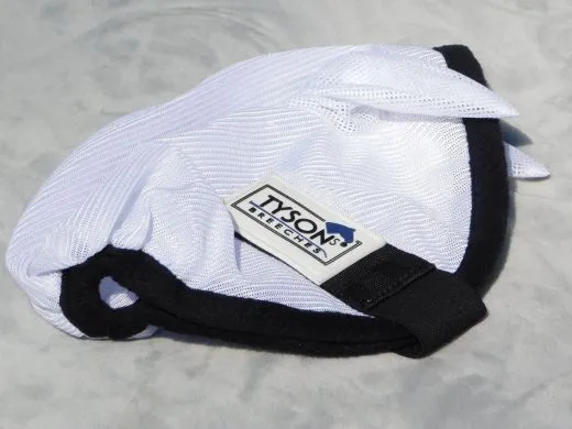 Fliegenhaube Fliegenmaske Minishetty Shetty ohne Ohren Wei� FLiegenschutz Netz Mash Viel Augenfreiheit