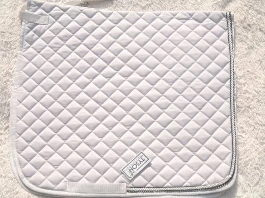 Schabracke Turnier Wei� Glitzer Gold - farben Turnierschbracke wei� B- WARE EINZELST�CK