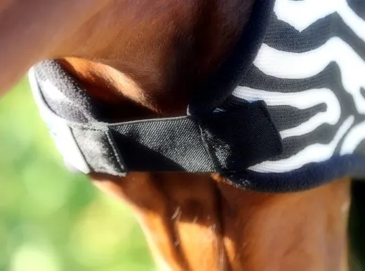 Fliegenhaube Fliegenmaske ZEBRA MS S P VB WB XF HIER MIT OHREN Viel Augenfreiheit Mash Netz