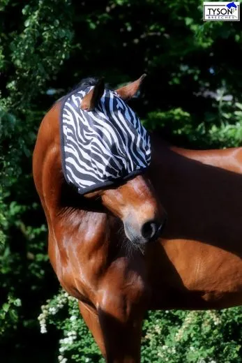 Fliegenhaube Fliegenmaske ZEBRA MS S P VB WB XF mit oder ohne Ohren Viel Augenfreiheit Fliegenschutzmaske
