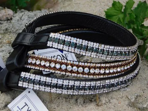 B WARE Stirnriemen X Full Kaltblut Glitzer Strass 3 Farben 47 u 54 cm LANG Stirnband Strass B WARE