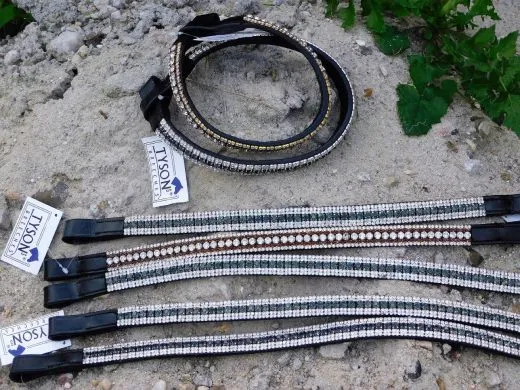 B WARE Stirnriemen X Full Kaltblut Glitzer Strass 3 Farben 47 u 54 cm LANG Stirnband Strass B WARE