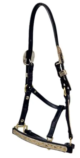 Grand Western Showhalfter Biothane Halfter Grand Minishetty + Shetty Beschl�ge Gold Farben MS S Westernhalfter