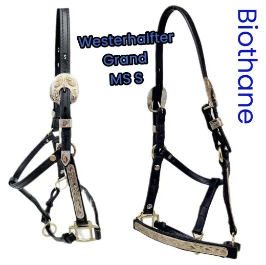 Grand Western Showhalfter Biothane Halfter Grand Minishetty + Shetty Beschl�ge Gold Farben MS S Westernhalfter