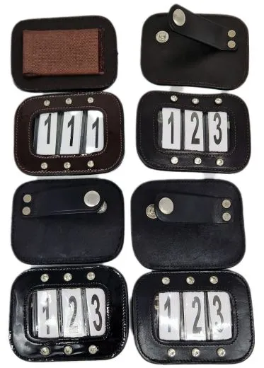Kopfnummern Turnier Nummern Strass Glitzer Glatt + Lack Leder Braun Schwarz 1 Paar