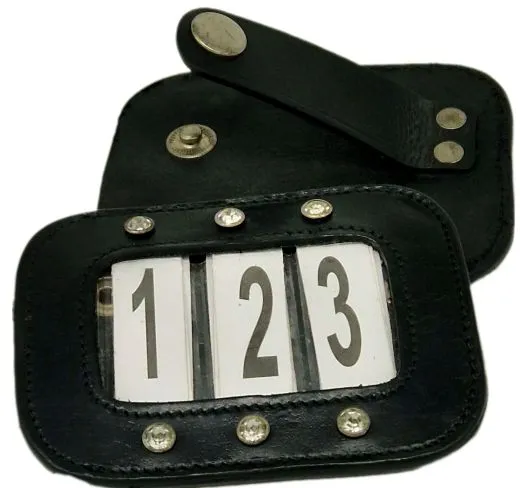 Kopfnummern Turnier Nummern Strass Glitzer Glatt + Lack Leder Braun Schwarz 1 Paar