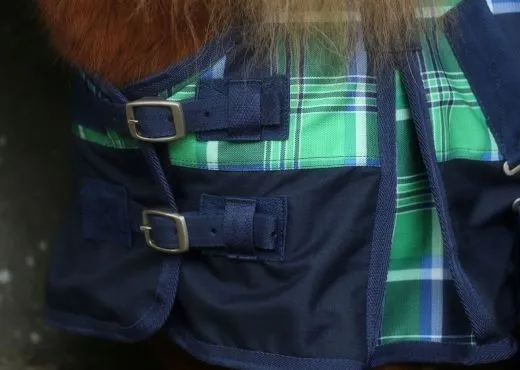 1200 D Gr�n Karo Winterdecke Regendecke nur Fleece ohne F�llung 65 70 75 80 85 90 95 100 - 0 Gramm