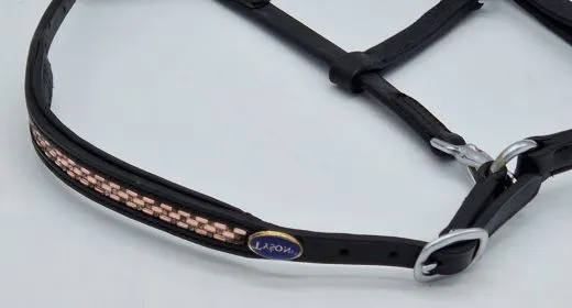 Halfter Rosl Leder Strass Braun oder Schwarz Ros�gold Minishetty Shetty Lederhalfter Glitzer