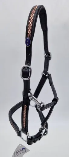 Halfter Rosl Leder Strass Braun oder Schwarz Ros�gold Minishetty Shetty Lederhalfter Glitzer