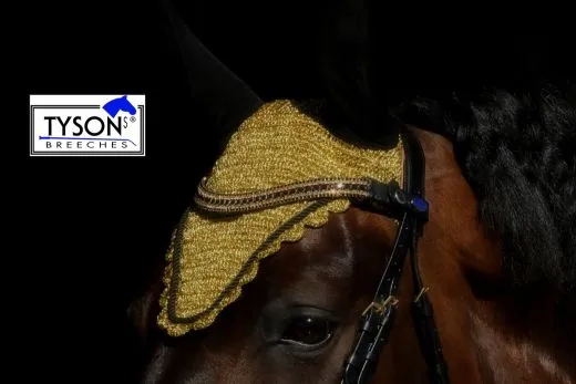 PUR Fliegenhaube Fliegenmaske VB WB X Full Gold -Silber - Bronze Farben Lurex