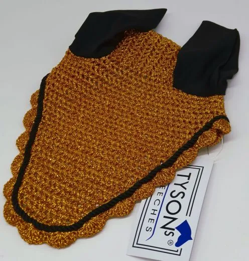 PUR Fliegenhaube Fliegenmaske VB WB X Full Gold -Silber - Bronze Farben Lurex