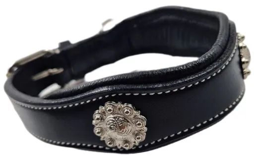 Halsband Wave Sonne Conchos Braun o Schwarz WEICH unterlegt S M XL Leder gen�ht