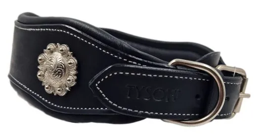 Halsband Wave Sonne Conchos Braun o Schwarz WEICH unterlegt S M XL Leder gen�ht