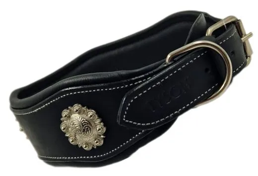 Halsband Wave Sonne Conchos Braun o Schwarz WEICH unterlegt S M XL Leder gen�ht