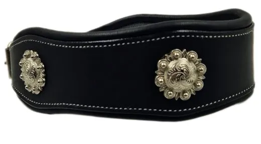 Halsband Wave Sonne Conchos Braun o Schwarz WEICH unterlegt S M XL Leder gen�ht