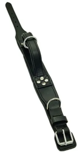 Halsband Halt´i Leder Schwarz Haltegriff WEICH unterlegt M L XL Breit Lederhalsband mit Griff Haltehalsband