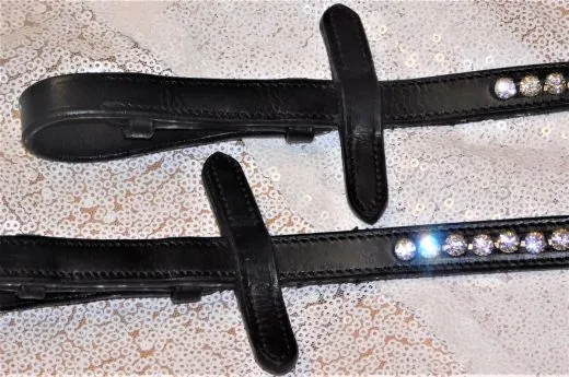 Gummi Z�gel Deister 2,60 2,80 Strass Braun Schwarz Innen. Zaumh�ken Glitzer Gummiz�gel Glitzer Glitzerz�gel