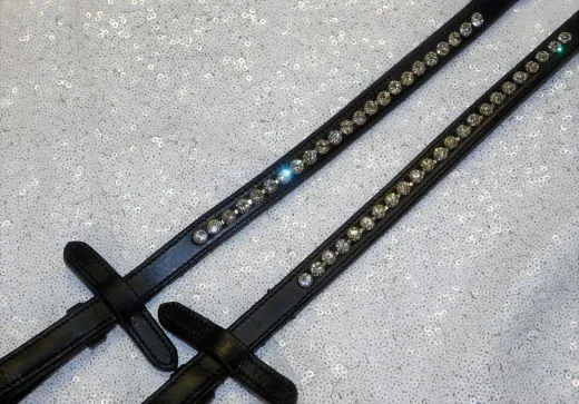 Gummi Z�gel Deister 2,60 2,80 Strass Braun Schwarz Innen. Zaumh�ken Glitzer Gummiz�gel Glitzer Glitzerz�gel