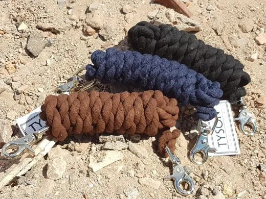 Snap Flecht Z�gel Baumwolle Pony Shetty 150 oder 180 cm Royal Blau Schwarz Braun