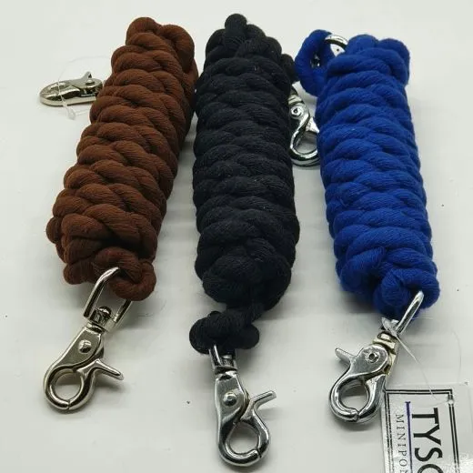 Snap Flecht Z�gel Baumwolle Pony Shetty 150 oder 180 cm Royal Blau Schwarz Braun