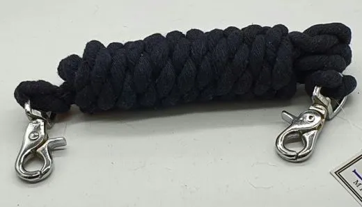 Snap Flecht Z�gel Baumwolle Pony Shetty 150 oder 180 cm Royal Blau Schwarz Braun