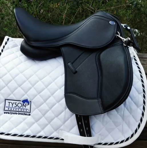 Ledersattel Sattel Beauty Schwarz 14 15 Zoll + 5 X Kopfeisen verstellbar Mono Sattel Shetty Glitzer Welsh Kindersattel Schwarz Leder
