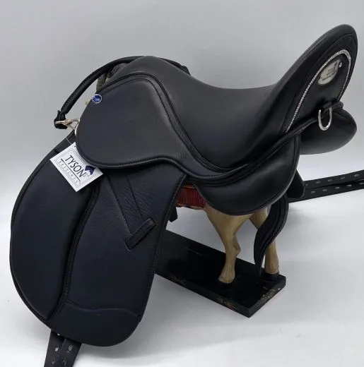 Ledersattel Sattel Beauty Schwarz 14 15 Zoll + 5 X Kopfeisen verstellbar Mono Sattel Shetty Glitzer Welsh Kindersattel Schwarz Leder