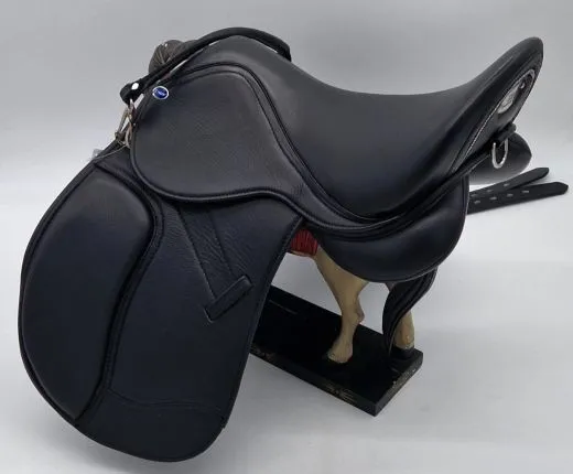 Ledersattel Sattel Beauty Schwarz 14 15 Zoll + 5 X Kopfeisen verstellbar Mono Sattel Shetty Glitzer Welsh Kindersattel Schwarz Leder