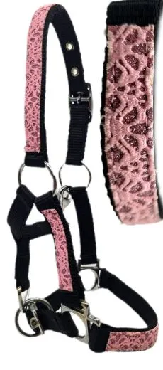 Halfter Fancy MMS MS S Glitzer Rosa Fohlen Fohlenhalfter Glitzerhalfter Kleiner Karabiner