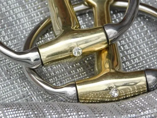 Olivenkopf Gebiss doppelt gebrochen Argentan 15,5 16,5 17,5 18,5 cm GLITZER !