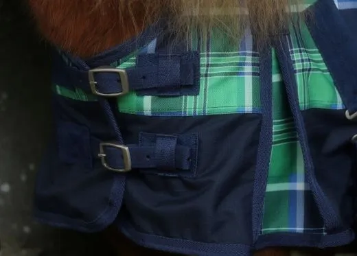 1200 D Gr�n Karo Winterdecke Regendecke 200 Gr. 65 70 75 80 85 90 95 100 Minishetty Shetty Minipony Welsh Thermodecke