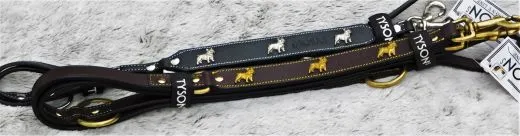 Lederleine 2,10 Meter Bulli Braun oder Schwarz Schwarz S M L Hunde Motiv Leine Leder