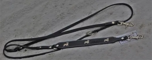 Lederleine 2,10 Meter Bulli Braun oder Schwarz Schwarz S M L Hunde Motiv Leine Leder