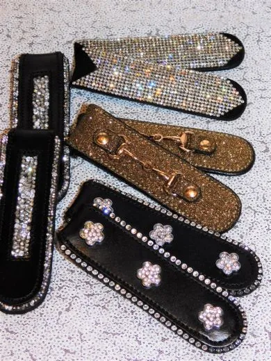 Stiefelchlips Stiefel Clip Glitzer Strass + Lack - Leder + 1 X B- WARE Clips 2 St�ck = 1 Paar