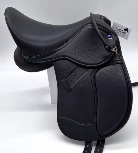 Sattel Ledersattel  BLACK Schwarz 14 15 Zoll + Kopfeisen verstellbar Monoblatt Sattel Shetty Welsh A Kindersattel Ponysattel